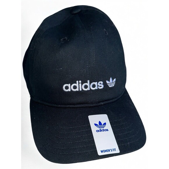 Adidas Originals Womens Black Strapback Hat Adjustable Logo Cap - Picture 10 of 13